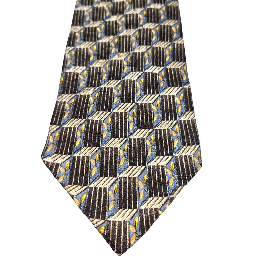Ermenegildo Zegna 100% Silk Italian Luxury Fashion Tie 3 3/4 wide 60 long